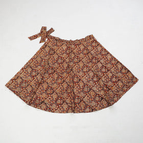  Block Printed Cotton Wrap Around kalamkari Skirt 