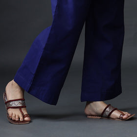 Red & blue phulia jamdani silk kurta with palazzo dupatta