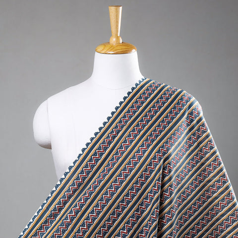 Red & Blue Striped Pattern Jaipur Print Cotton Fabric 