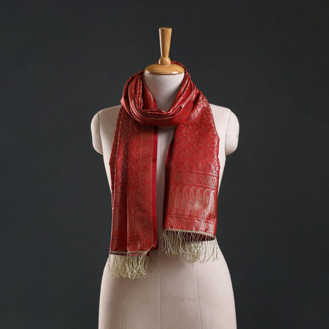 Brocade handloom semi silk banarasi stole 08 - handcrafted