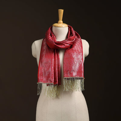 Brocade handloom semi silk banarasi stole 17 - handcrafted