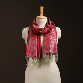 Brocade handloom semi silk banarasi stole 17 - handcrafted