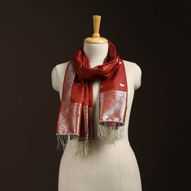 Brocade handloom semi silk banarasi stole 21 - handcrafted
