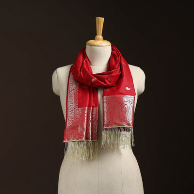 Brocade handloom semi silk banarasi stole 22 - handcrafted