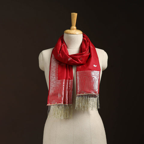 Brocade handloom semi silk banarasi stole 22 - handcrafted