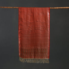 Brocade handloom semi silk banarasi stole 33 - handcrafted
