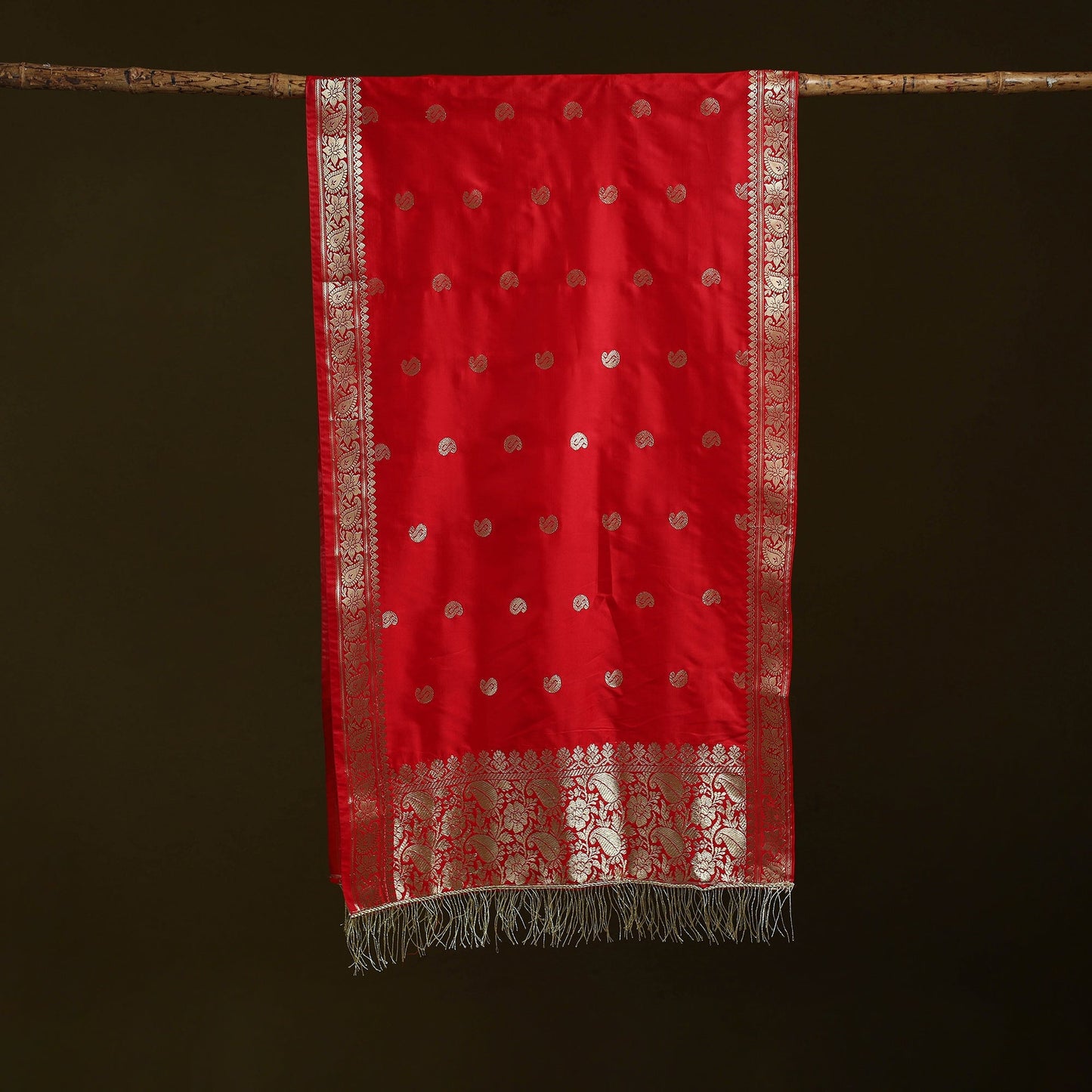 Brocade handloom semi silk nakshi buti banarasi stole