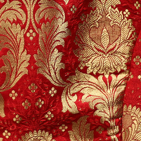 Red - brocade silk banarasi stitched blouse 08 - handcrafted