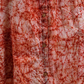 Red - button down cotton batik dress 04 - handcrafted