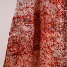 Red - button down cotton batik dress 04 - handcrafted
