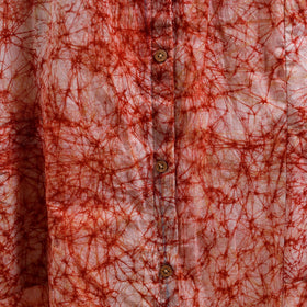 Red - button down cotton batik dress 04 - handcrafted
