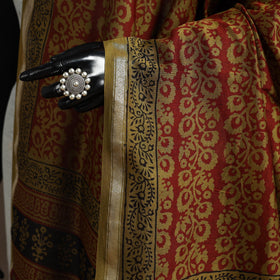 Chanderi silk bagh natural dyed dupatta with zari border 45