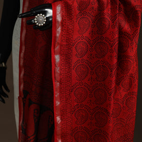 Chanderi silk bagh natural dyed dupatta with zari border 02