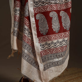 Chanderi silk bagh natural dyed dupatta with zari border 01