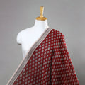 Red Chanderi Silk Bagh Print Fabric 