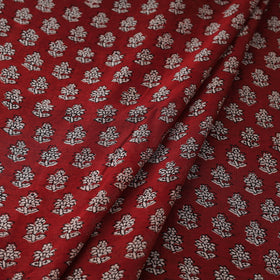  Red Chanderi Silk Bagh Print Fabric 