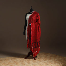 Chanderi silk bagh natural dyed dupatta with zari border 02