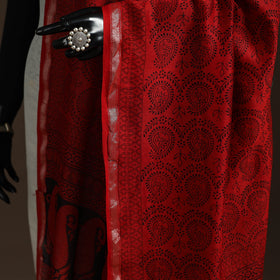 Chanderi silk bagh natural dyed dupatta with zari border 02