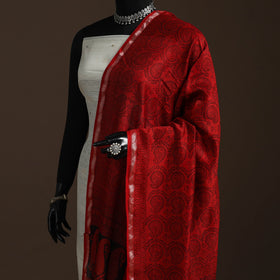 Chanderi silk bagh natural dyed dupatta with zari border 02