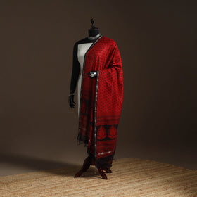 Chanderi silk bagh natural dyed dupatta with zari border 04