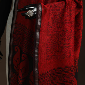 Chanderi silk bagh natural dyed dupatta with zari border 05