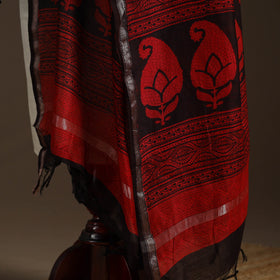 Chanderi silk bagh natural dyed dupatta with zari border 05