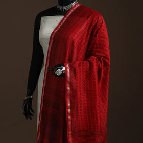 Chanderi silk bagh natural dyed dupatta with zari border 06