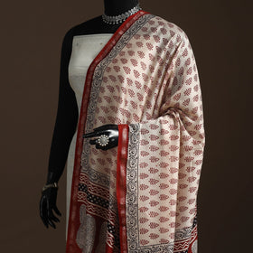 Chanderi silk bagh natural dyed dupatta with zari border 07