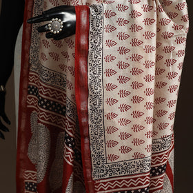 Chanderi silk bagh natural dyed dupatta with zari border 07