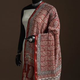 Chanderi silk bagh natural dyed dupatta with zari border 09