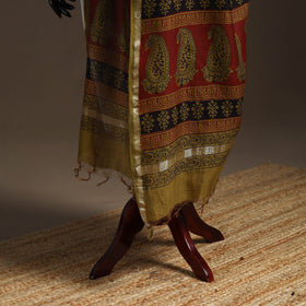 Chanderi silk bagh natural dyed dupatta with zari border 45