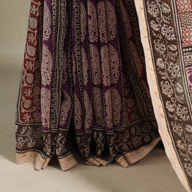 Red - handloom chanderi silk bagh saree 11 - handcrafted