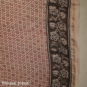 Red - handloom chanderi silk bagh saree 11 - handcrafted