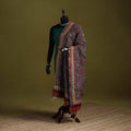 Red - chanderi silk hand bagru dupatta with zari border 26