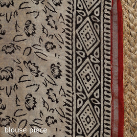 Chanderi silk hand bagru saree with zari border 05