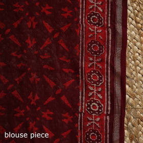 Chanderi silk hand bagru saree with zari border 10