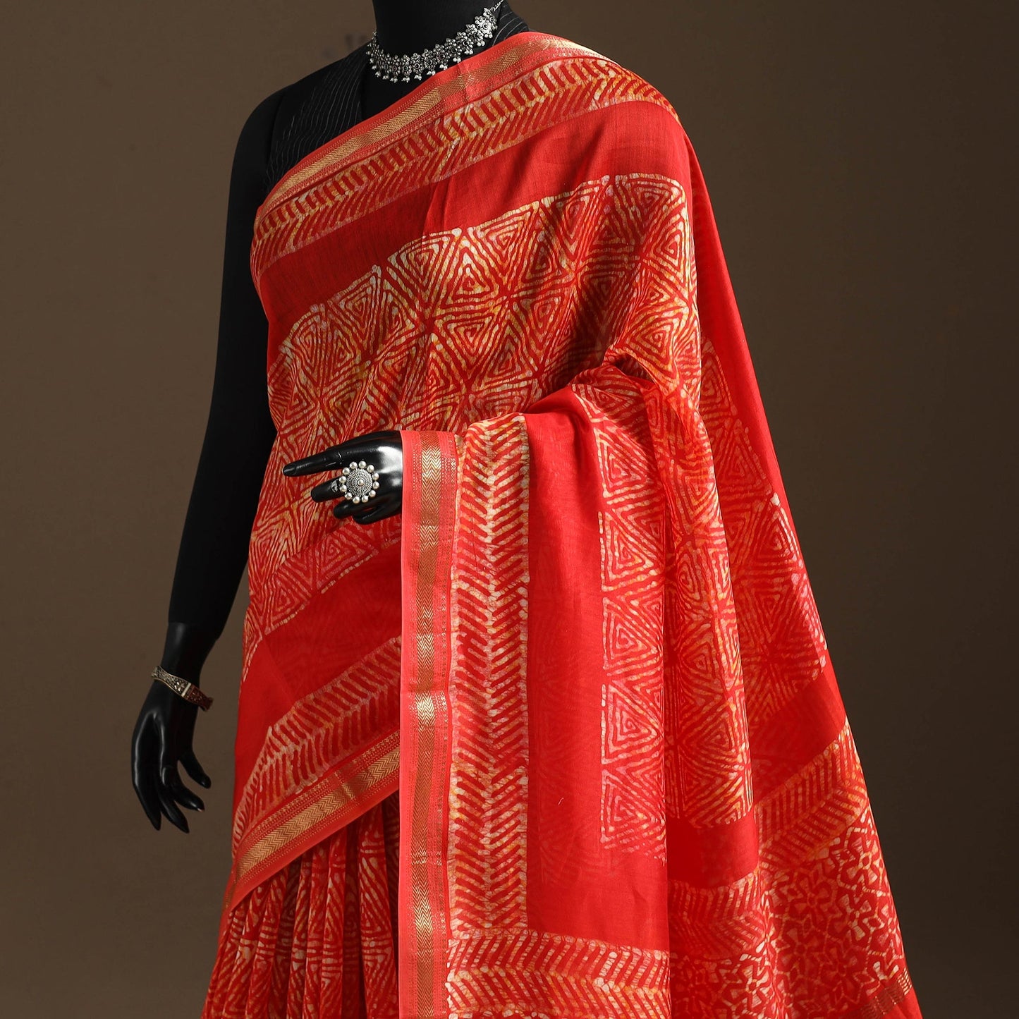 Chanderi silk hand batik saree 04 - handcrafted