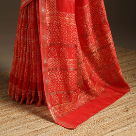 Chanderi silk hand batik saree 04 - handcrafted