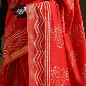 Chanderi silk hand batik saree 14 - handcrafted