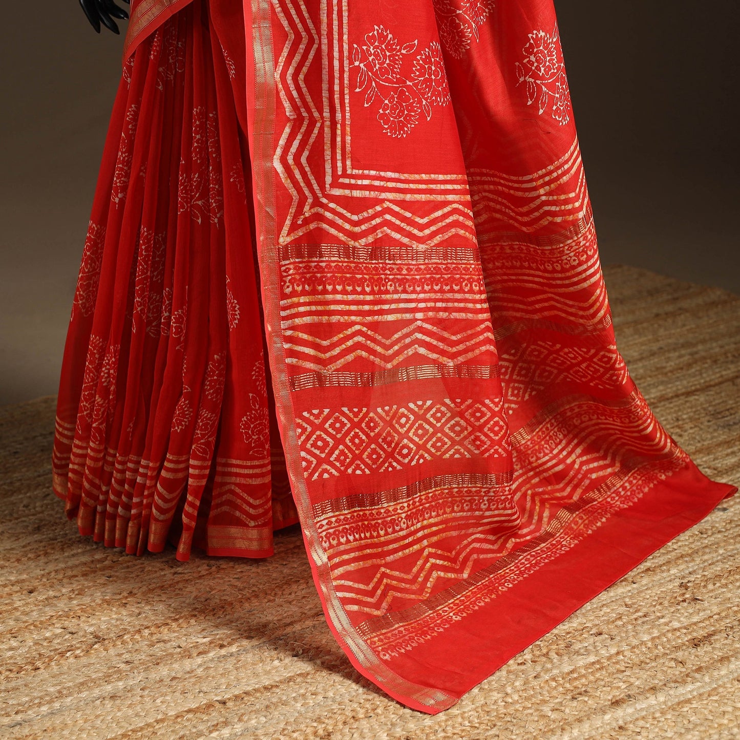 Chanderi silk hand batik saree 14 - handcrafted