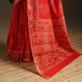 Chanderi silk hand batik saree 14 - handcrafted