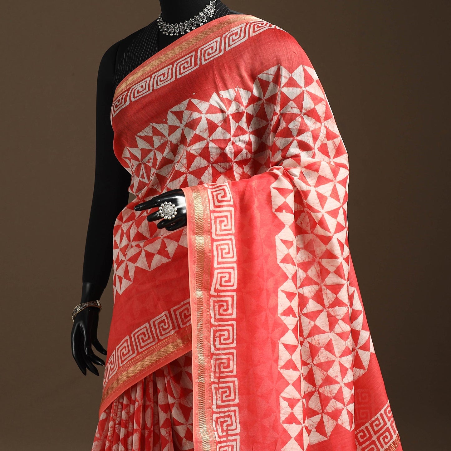 Chanderi silk hand batik saree 16 - handcrafted