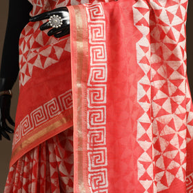 Chanderi silk hand batik saree 16 - handcrafted