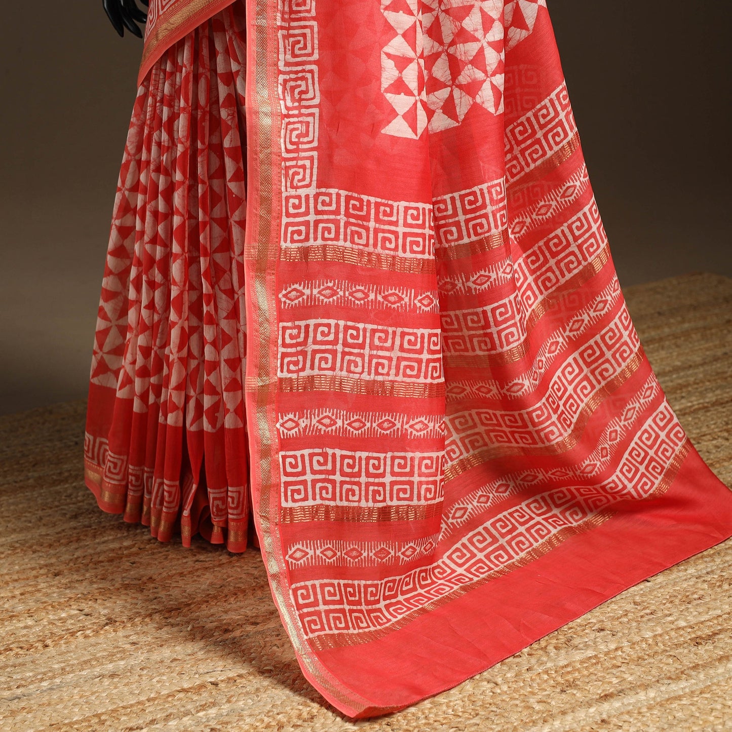 Chanderi silk hand batik saree 16 - handcrafted
