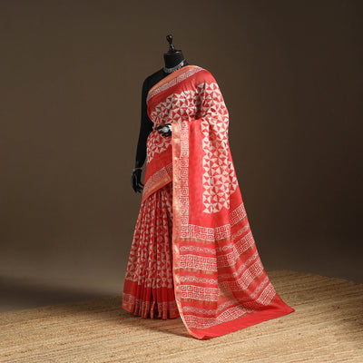 Chanderi silk hand batik saree 16 - handcrafted