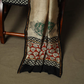 Chanderi silk hand block bagru print 3pc unstitched dress