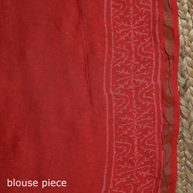 Chanderi silk hand block batik print saree 75 - handcrafted