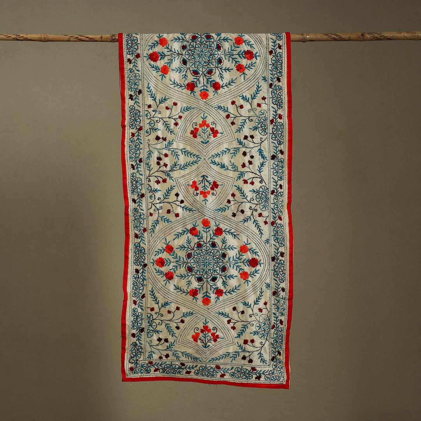 Buy Chanderi Silk Hand Embroidered Stole