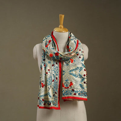 Buy Chanderi Silk Hand Embroidered Stole