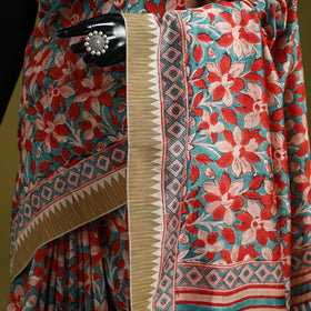 Chanderi silk hand sanganeri saree with ghicha border 18